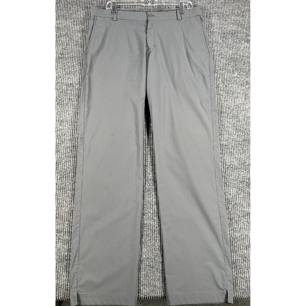 Nike Golf Pants Mens 34x34 Gray Pinstripe Tour Performance Dri Fit Casual Chino